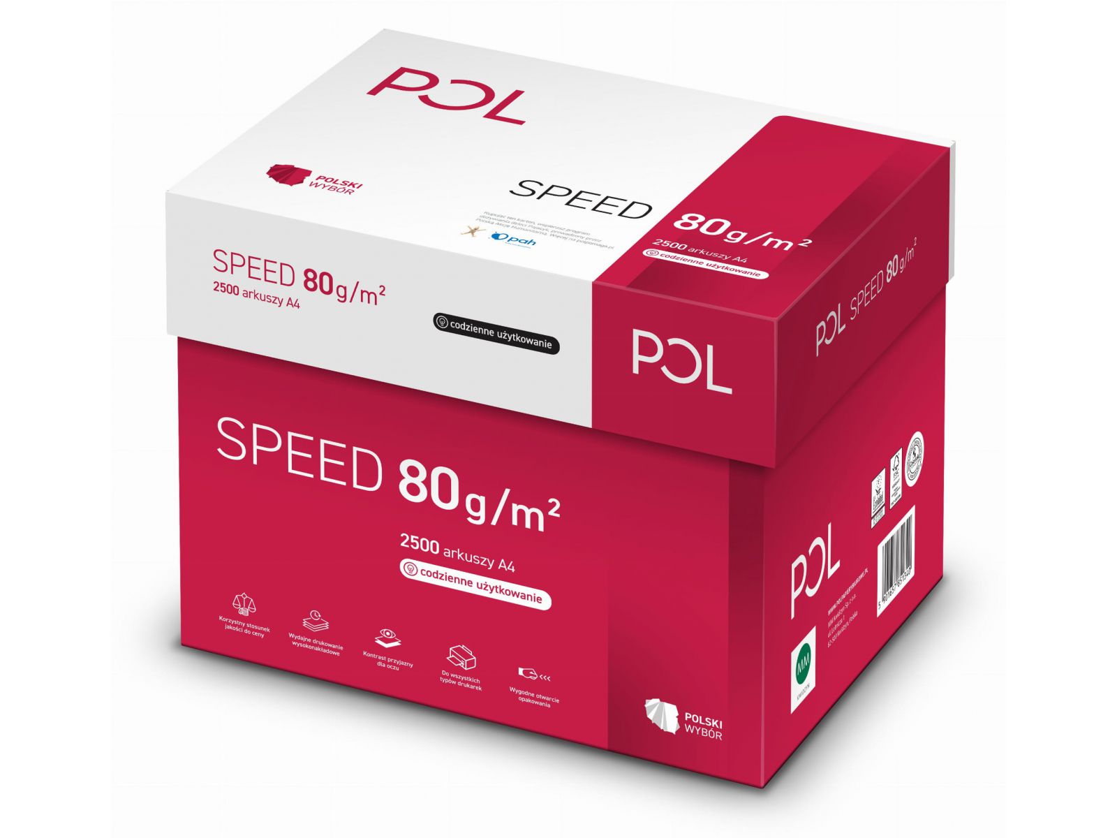 Papier Ksero A4 Polspeed 80g Karton x5 ryz